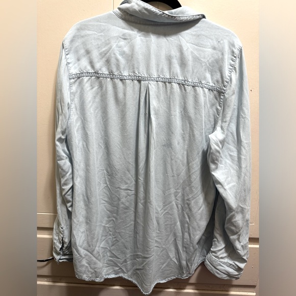 Tinsel long sleeved light blue button up top - Picture 2 of 8